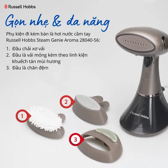 Russell Hobbs: phụ kiện bàn là cầm tay Steam Genie Aroma
