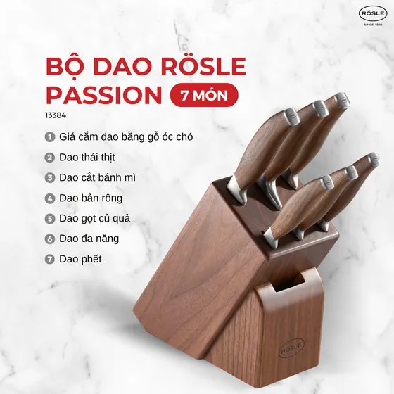Rösle: bộ dao Passion 7 món