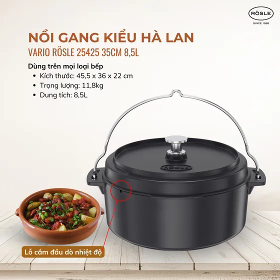 Rösle: nồi gang kiểu Hà Lan Vario 25425